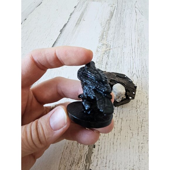 Vintage crow skeleton coffin village accessory decor Halloween crow - Picture 3 of 11